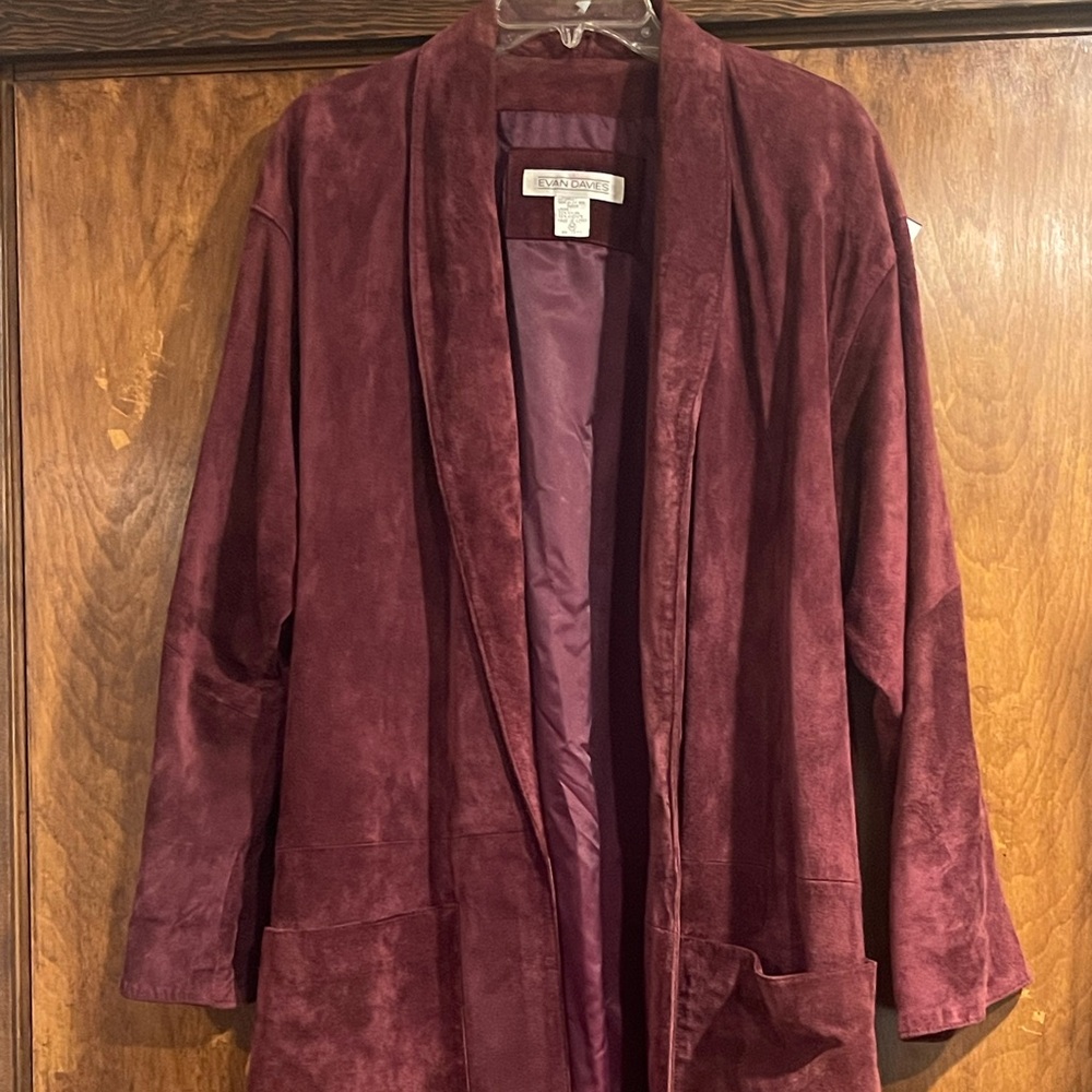 Evan Davies - burgundy suede jacket